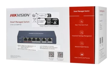 HIKVISION Managed switch DS-3E1106HP-EI, 4x PoE & 2x RJ45 ports, 100Mbps - Image 4