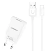 USAMS φορτιστής τοίχου T21OCLN01 με καλώδιο Lightning, USB 2.1A, λευκός